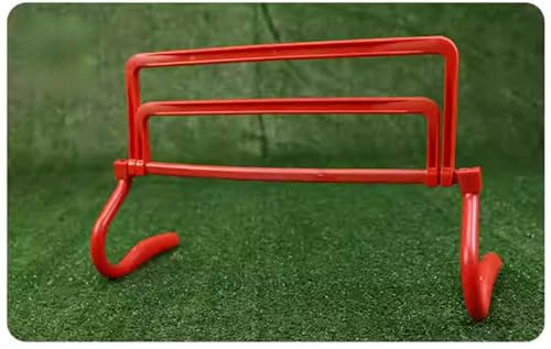 サッカー ハードル トレーニングセット 高さ4段階調節可能 携帯用ハンドル付き アジリティ ラダー ジャンプ 練習器具 サッカー フットサル 陸上 バスケ 野球 ラグビー 卓球 テニス アジリティー 俊敏性 反射神経 腸腰筋 柔軟性 故障予防 (レッド 5