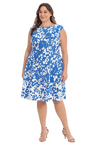 Image of London Times Womens Dresses Cap Sleeve Fit and Flare - Elegant Summer Cocktail Graduation Garden Party Wedding Guest Dress