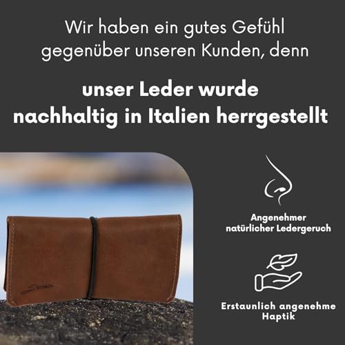 Tabaktasche Simaru aus Leder für 30g Tabakbeutel und Dreher