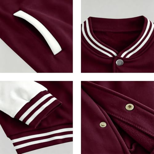 Varsity Jacket for Men Button Down Baseball Fleece Cotton Cardigan - image 7
