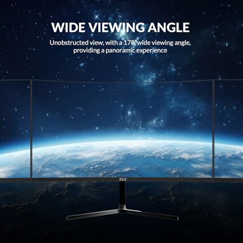Image of ZZA 24 Inch Curved Gaming Monitor, FHD 1080P 100Hz, 120% sRGB Color Gamut, Ultra-Thin Bezels, Eye Care Blue Light Filter for Home Office
