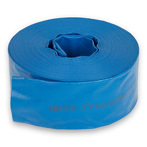 EBERTH Tubo da Giardino 3 Pollici, 30m, PVC Blu