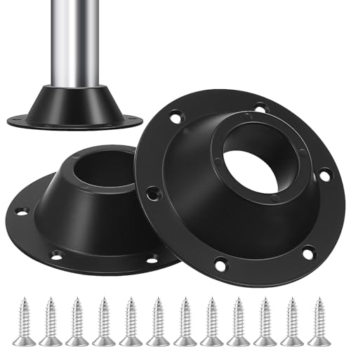 Ipetboom Bases para Mesa de Caravana 2 Unidades Soporte de Aluminio Negro para Montaje Empotrado en Suelo Base Estable para Muebles de Camping y Autocaravanas