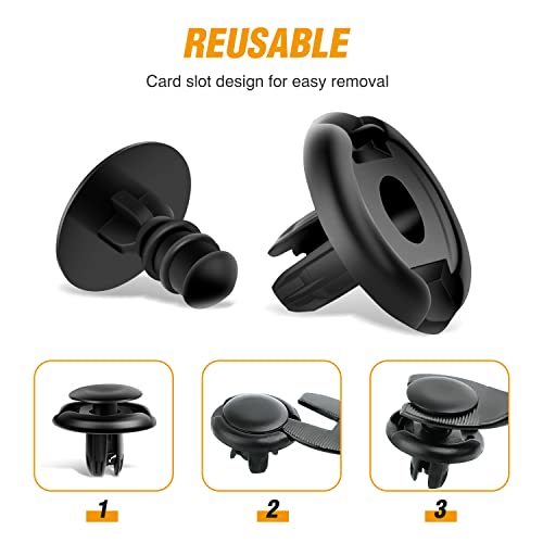 Image of GOOACC 50Pcs Upper Seal Radiator Cover Push-Type Retainer Compatible with Toyota Lexus 90467-08217 4Runner FJ Cruiser Tacoma GX470 Honda Acura 91512-SX0-003 Accord Civic Insight Odyssey