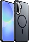 teloxy Magnetic for Samsung Galaxy A36/A56 5G Phone Case,Shockproof Protective Durable Slim Translucent Matte Anti-Fingerprint Phone Case,Black