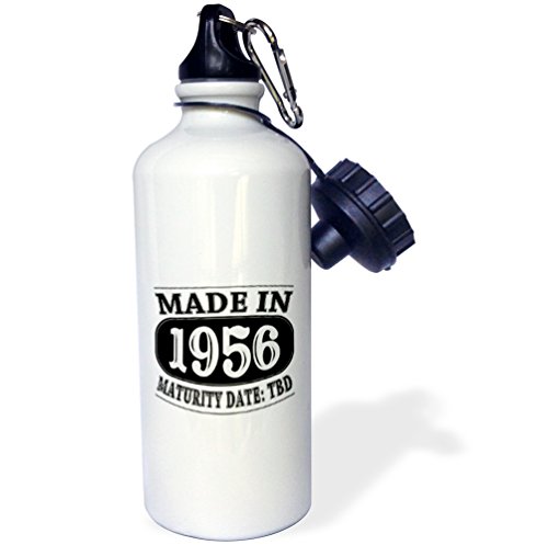 3dRose Made In 1956 Sports Water Bottle, Multicolor, 21 oz