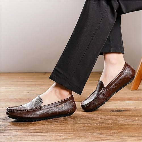 Mens Square Toe Loafers Slip On Moccasins Faux Leather Comfortable Anti Slip Flexible Lightweight Prom Wedding Casual Shoes2