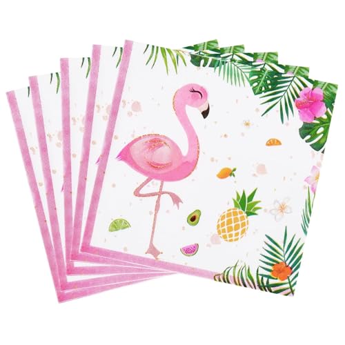 WERNNSAI Flamingo Servietten – 50 Stück Rosa Flamingo Geburtstags...