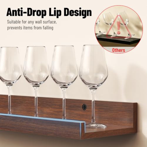 Image of BAYKA 15.7x4.13 Floating Shelves for Wall,Room Decor,Raised Lip,4 Pack