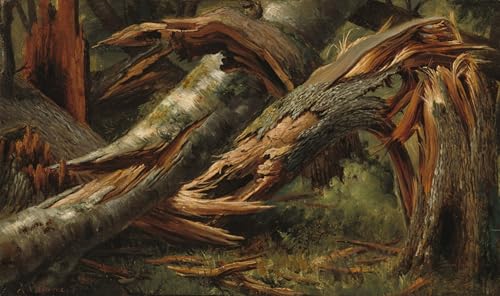 Impression tableaux peinture sur toile Arbre tombé Alexandre Calame décoration chambre
