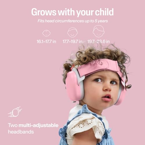 Image of Alpine Muffy Baby Comfort - Protects Hearing for Babies and Toddlers - CE & ANSI Certified - Headband for Safe fit & Comfort - Adjustable for Ages 3-48 Months - 24dB Sound Reduction, Pink