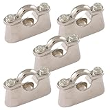 5 x 15mm Hospital Brackets Chrome Plated Cast Brass Screw-On Wall Pipe Clips