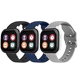 3 Pack Bands Compatible with Gizmo Watch Band Replacement for Kids, Soft Silicone Adjustable Sport Strap Replacement Wristbands for Verizon Gizmo Watch 2 / Gizmo Watch 1 Smartwatch Boys Girls