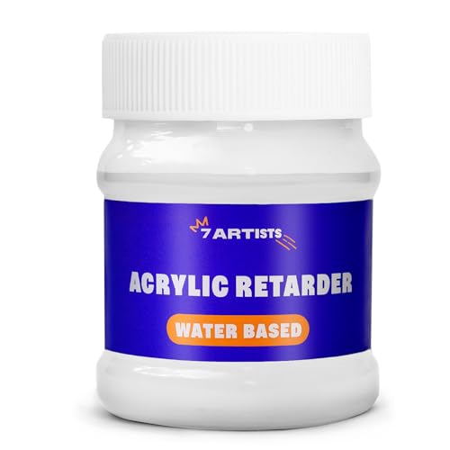 7 Artists Retardador de Secado Acrilico 230 ml – Medium Acrilico Fluido para Pintura Acrílica | Retardante Transparente para Mezclar Colores y Prolongar el Tiempo de Secado | Acrylic Retarder