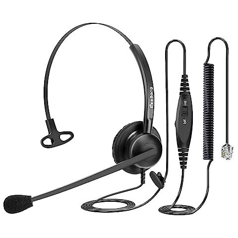 Beebang Phone Headset with Microphone Noise Cancelling & Mic Mute, RJ9 Telephone Headsets for Call Center Landline Deskphone, for Cisco Office Phones 7940 7942 7945 7960 7962 7965 7811 7821 Cover