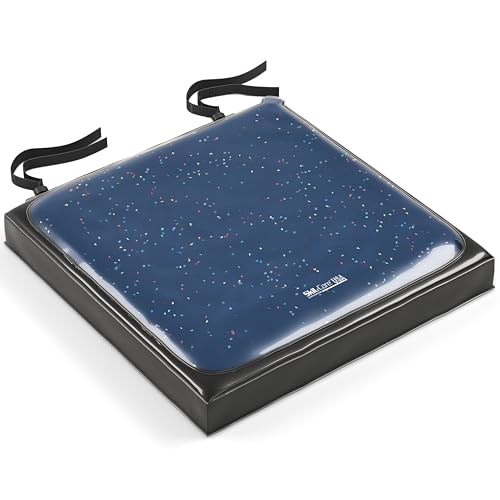 Skil-Care Starry Night Gel-Foam Cushion with Vinyl Cover, 16" x 16" x 2.5", Wheelchair Cushion for Pressure Relief and Enhanced Comfort, 751196