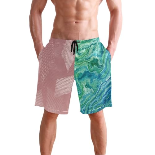 Short court de plage homme marbre émeraude de longueur 20,3 cm ou 22,9 cm premium