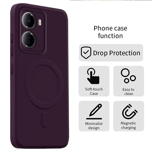 Image of amazon basics Back Cover for Redmi 15A 5G Soft Matte Silicone Mag-Safe Design (Mag-Safe Not Support) Camera Protection | Slim Fit Bumper Cover (Purple)