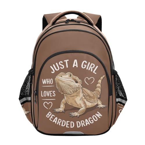 Animal Bearded Dragon Backpack for Kids Elementary School Bag Boys Girls Bookbag Travel Backpack Daypack