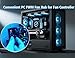 12V 4-Pin PWM Fan Controller 6 PC Fans Supported, Fan Speed Adapter Hub for Fans Cooling, Adjustable Speed Knob, SATA & DC Dual Power Input, 60W 5A Output Max