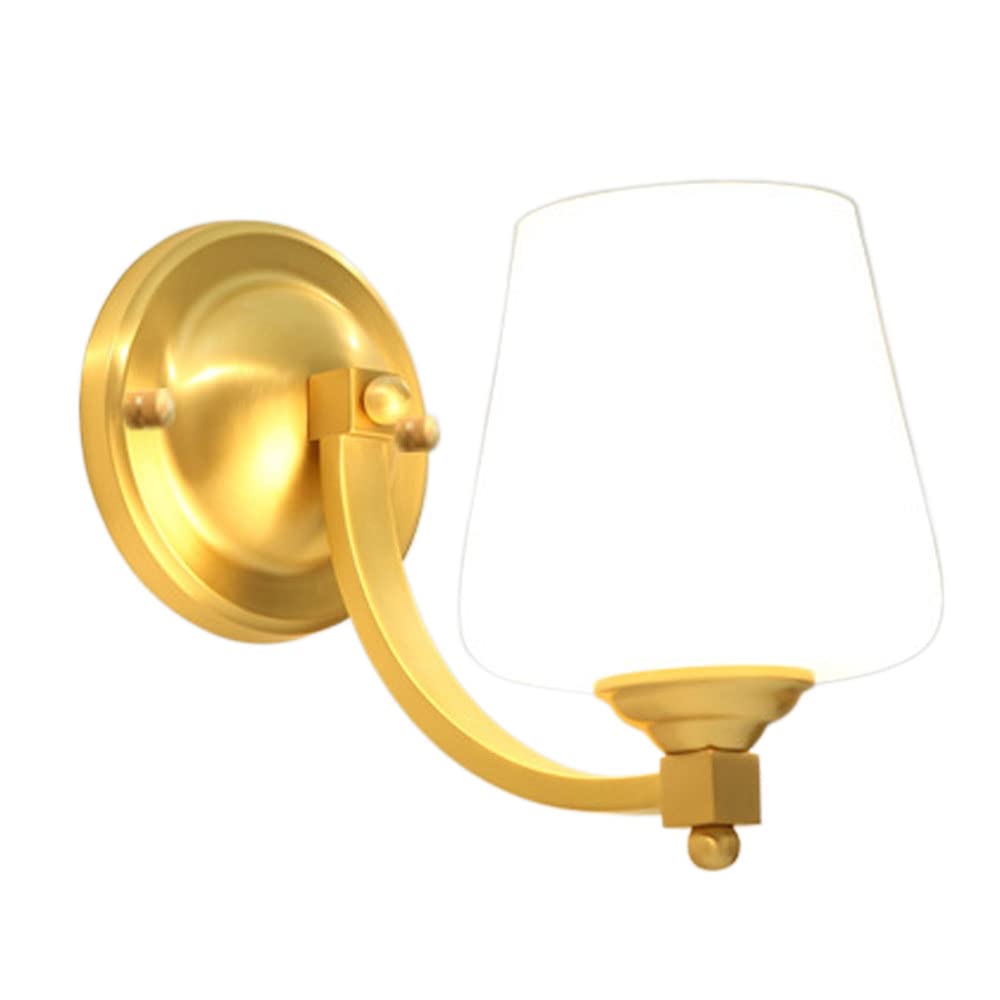 Kbuukyyxouy One Color Bedroom Wall Lights, Wall Sconces, Farmhouse Chandelier Modern Simple Art Deco Wall Lamps Creative Copper + Glass Wall Lights Home Lighting Indoor Stair Bedroom Bathroom Loft Lamp Wall Sconc(5.9In)