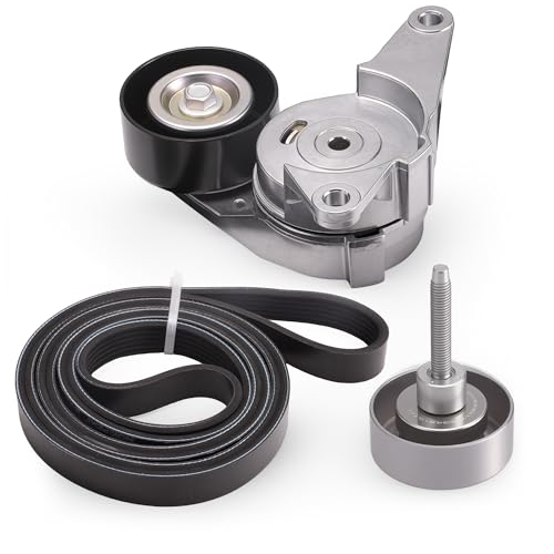 Image of Belt Tensioner Serpentine Belt Idler Pulley Kit for Cadillac SRX, for Chevy Equinox /Impala, for Captiva Sport, for 9-4X 2.8 /3.0 /3.6L 2010-2017#36110 38397 K060950