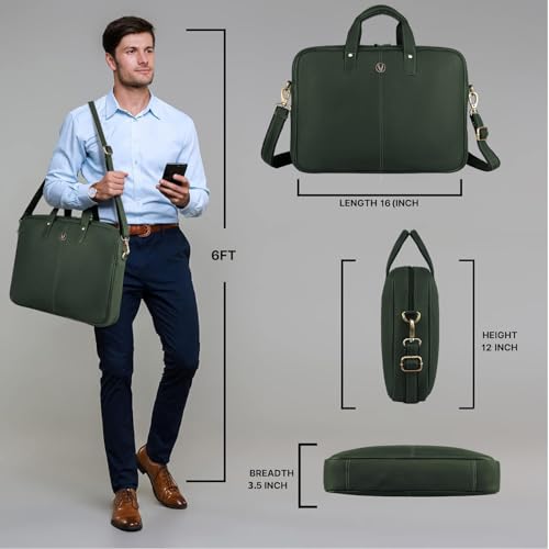 Image of WildHorn Leather Laptop Messenger Bag for Laptop /MacBook up to 15 inch| Padded Laptop Compartment |Office Bag I 365 Days Warranty