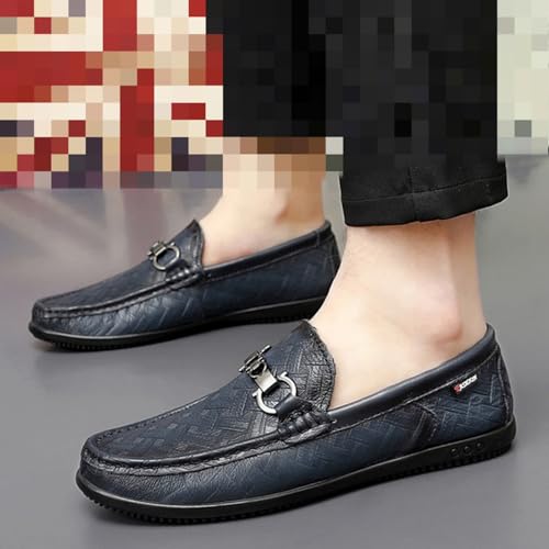Mens Genuine Cowhide Loafers Slip - Ons, Casual Driving Flat Walking Moccasin, Business Boat Shoes, Fashion Slipper, for Wedding3