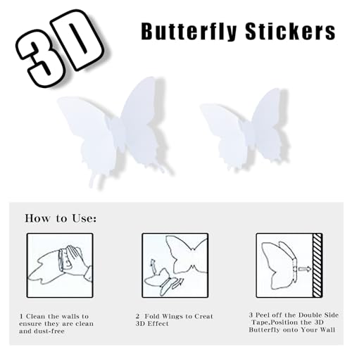 WeKen 24PCS 3D Butterfly Wall Decal Removable Stickers miniatura 5