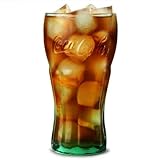 Erhabenes Glas-Design. Coca Cola Original Glas, Georgia, grün, 450 Milliliter (1 Coke-Glas)