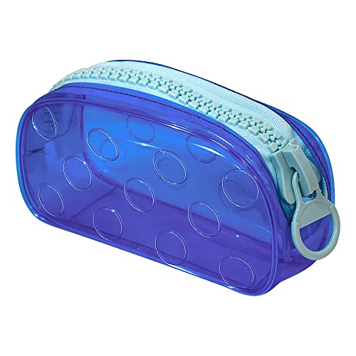 Genérico Estojo Escolar Grande Trator Cristal Translúcido Color Bubble (Azul)