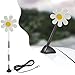 ZNDAW Daisy Car Antenna Topper, EVA Foam Daisy Antenna Decoration Rearview Mirror Dangler, Automotive Roof Toppers Lovely Flower Aerial Ball Cute Dashboard Accessory for Women Men (White)