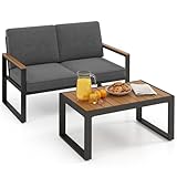 DETALLES Y MÁS INFORMACIÓN: El sofá y la mesa de café están equipados con patas ajustables, lo que facilita su sujeción. La capacidad máxima de carga de la silla doble es de 360 kg, y la capacidad máxima de carga de la mesa de café es de 50 kg. Se puede utilizar con confianza.