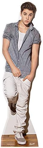 Star Cutouts, Justin Bieber (Checkered Shirt), Cardboard Cutout Stand-Up, Celebrity Life-Size Stand-In - 74" x 19"