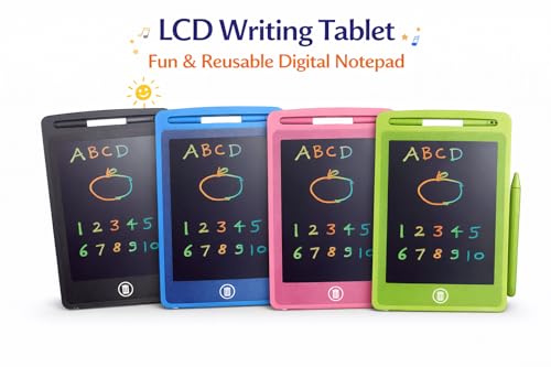 Image of 8.5 Inch LCD Writing Tablet for Kids with Stylus | One-Click Erase & Screen Lock | Reusable Digital Slate Drawing Pad | Erasable Writing Board for Boys & Girls (Age 3-10)