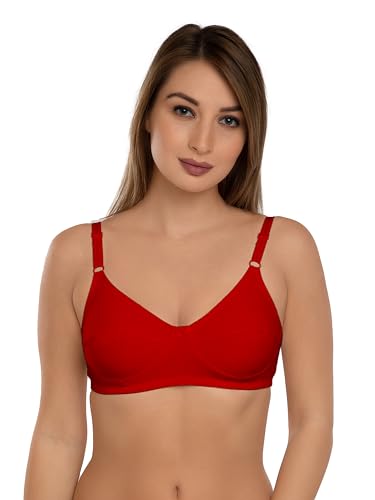 Image of Daisy DEE Women's Cotton Seamed Non-Wired Regular Straps Full Coverage Non-Padded Bra - NSHTL