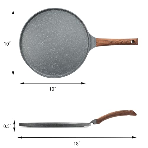 image for SENSARTE Nonstick Crepe Pan, Swiss Granite Coating Dosa Pan Pancake Fl