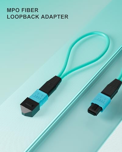 Image of VANDESAI MPO to MPO Fiber Optic Loopback Test Cable, MTP /MPO 12-Fiber Loopback Tester Cable, 50 /125 Type B MPO Female Connector for High-Speed Network Link Testing (MPO Fiber Optic Loopback)
