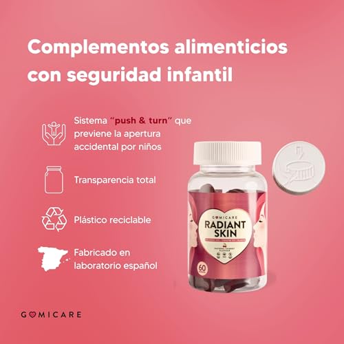 Miniatura 6 de Gomicare - Gominolas De Ácido Hialurónico Coenzima Q10 Selenio Vitamina C, E Y Zinc - Para Mantener La Piel Hidratada Y Antienvejecimiento - 60 Unidades - Veganas - Sin Azúcar - Sin Gluten