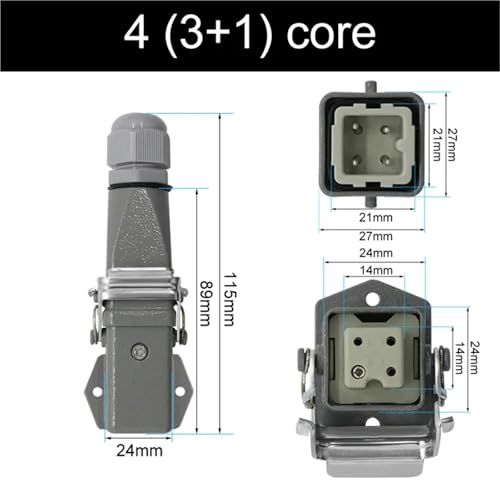 Conector HDC-HA rectangular de alta resistencia y diseño robusto de 4 a 8 pines 2