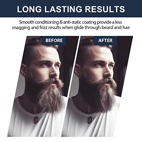 Portable Beard Straightener For Men, 3 In 1 Styling Kit With Bristle Brush And Beard Scissor, Anti-Scald Feature, Negative Ionic Technology, 3 Temperature Settings For Beard & Hair, Gifts For Men #TOP2