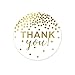 Andaz Press Metallic Gold Confetti Polka Dots Party Collection, Round Circle Gift Tags, Thank You!, 24-Pack