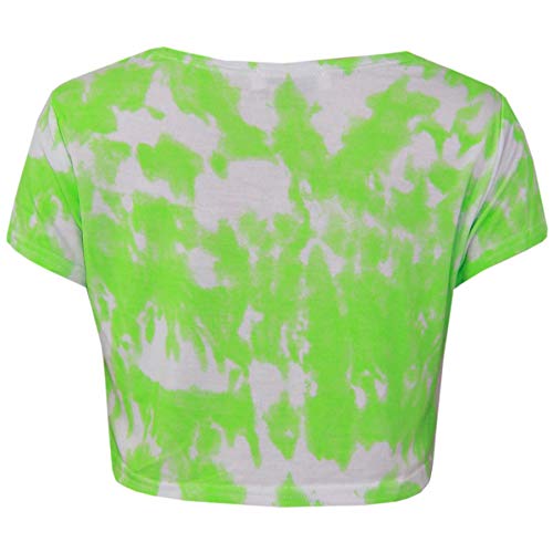 Conjunto tie dye verde neón de moda playera con tejido elástico transpirable infantil 4