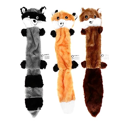 Levemolo 3個の詰め物なしぬいぐるみ犬のおもちゃ丈夫なきしんで犬のおもちゃ丈夫なぬいぐるみおもちゃ