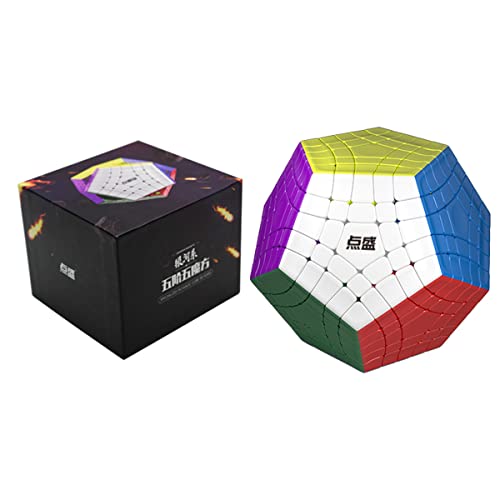 HELLOCUBE Diansheng Gigaminx Magnetic Speed Cube Stickerless 5x5 Dadecahedyon Cube Speed Cube 12 Sided Cube Puzzle Toy for Kids Adults Boys
