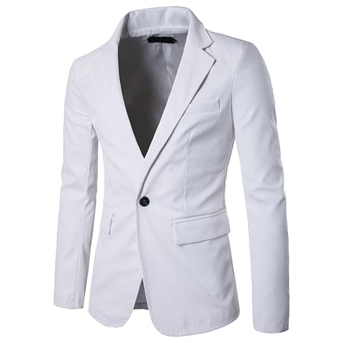 Chaqueta de cuero para hombre color blanco tamaño XX-Large miniatura 1