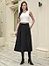 Casly Lamiit High Waisted Skirts for Women Summer Midi Length Dressy Casual Business Work A Line Black Skirt with Pockets Teacher Outfits S