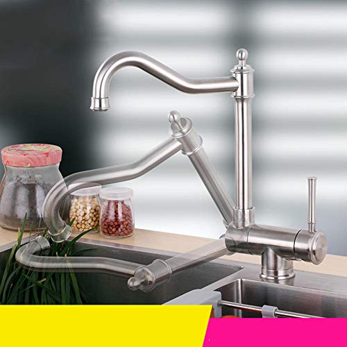 Mitigeur cuisine acier inoxydable 304 au design épuré et compact monotrou - 6