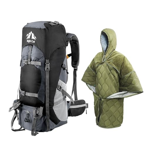 Night Cat Hiking Backpack with 4 in 1 Wearable Sleeping Bag