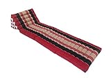 Collumino Traditional Thai Kapok 3 Fold Meditation Mattress with Oriental Style Triangle Recliner Cushion for Yoga Massage or Relaxation (Black, Red) - Image 4